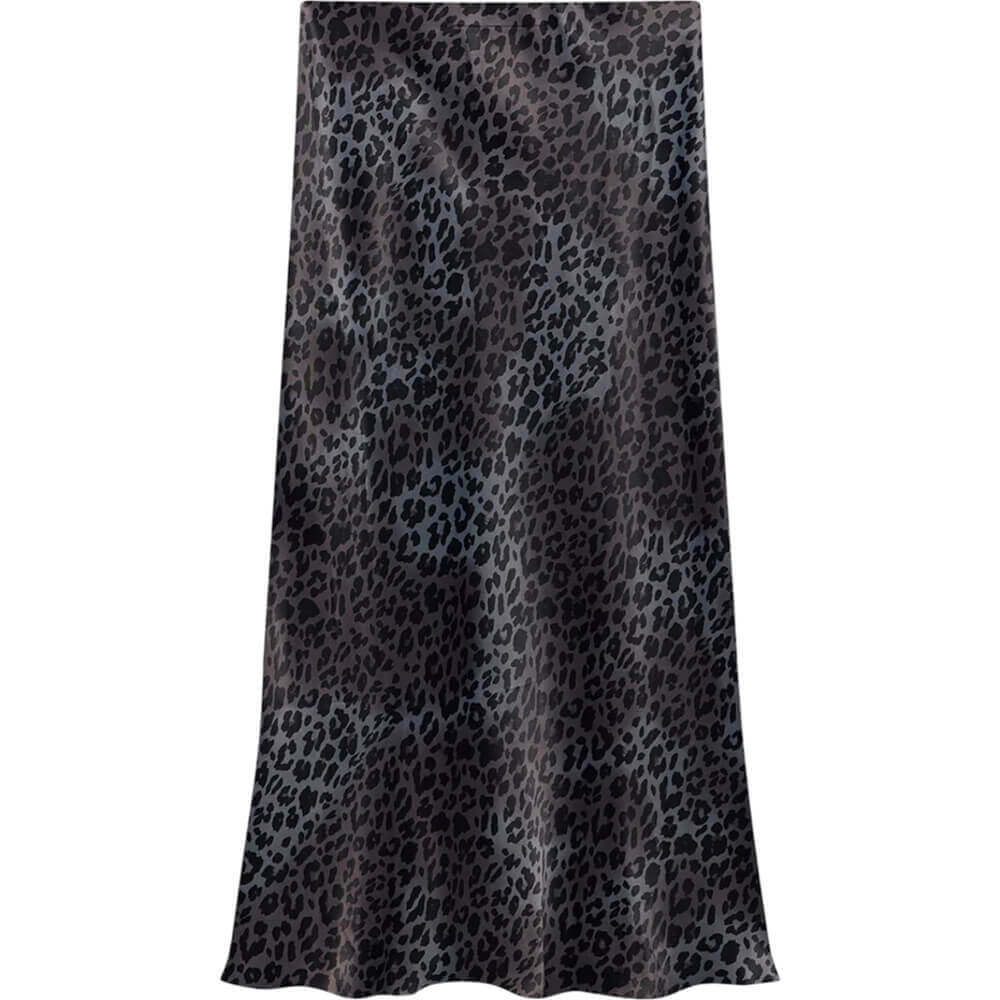 Mint Velvet Grey Leopard Print Slip Skirt